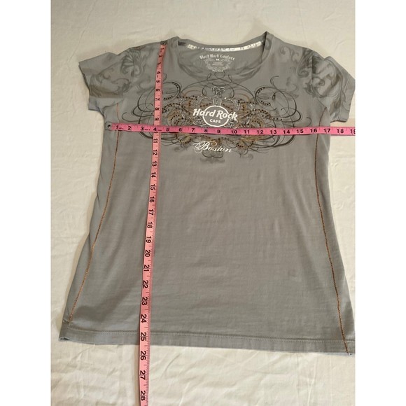 Women's Medium Grey Hard Rock Cafe T-Shirt Boston - Picture 6 of 6